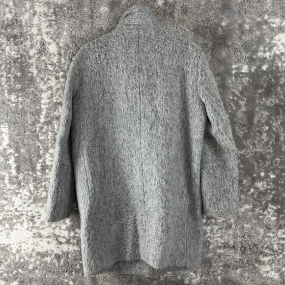 H&M Womens Size 6 Mock Neck Wool Blend Coat Grat Long Sleeve Outdoor Winter Zip - Picture 4 of 9